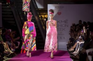Models walk the ramp for Etihad Airways presents Designer Manish Arora at Lakmé Fashion Week Winter Festive 2017 2