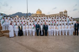 H.H Sheikh Dr. Sultan Bin Muhammad Al Qasimi group photo with the students